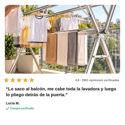 avis — Tendedero Plegable Extensible XXL de Acero Inoxidable