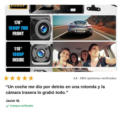avis — Dashcam 1080P con pantalla de 2" y visión nocturna — hasta 3 cámaras