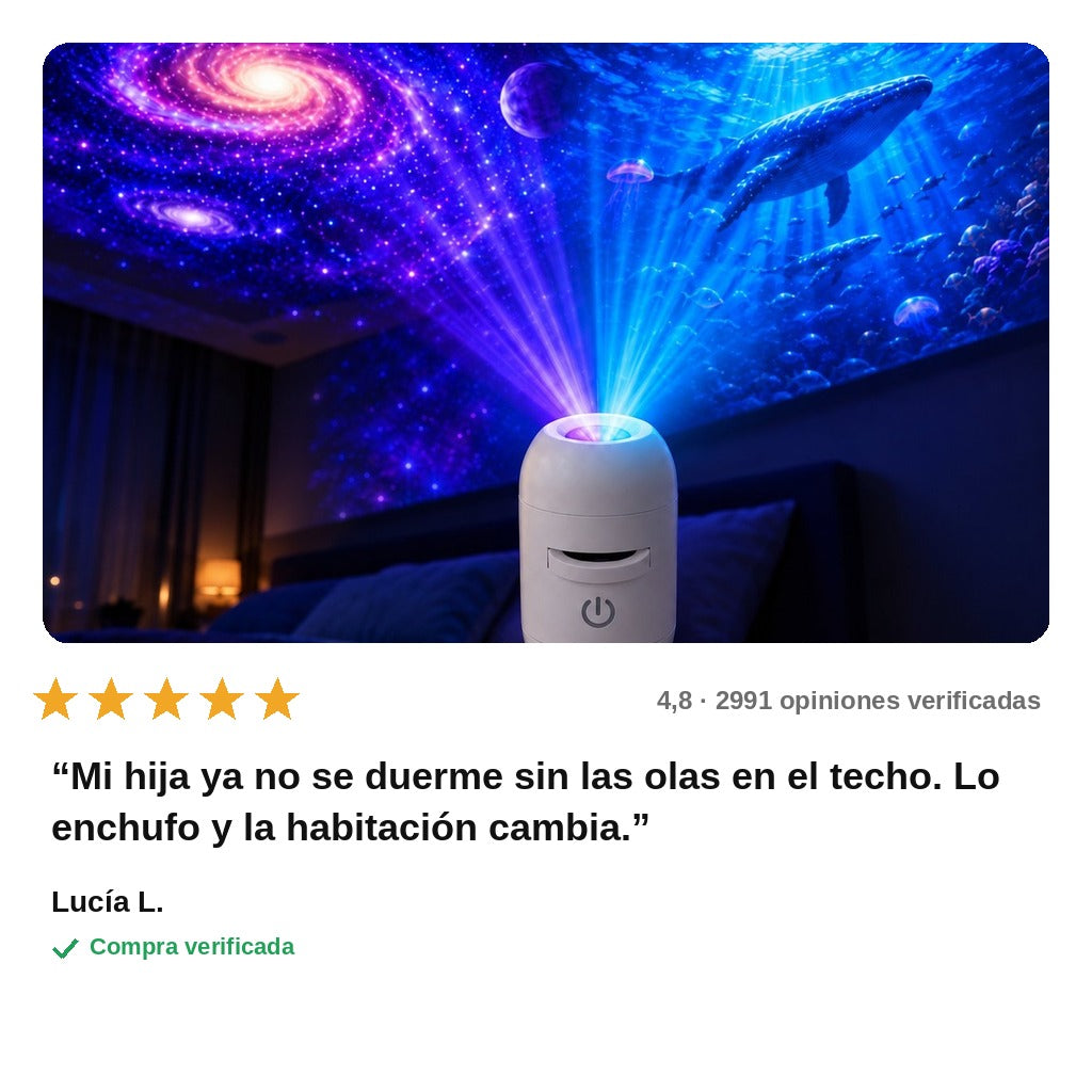avis — Proyector Holográfico USB Galaxia y Océano