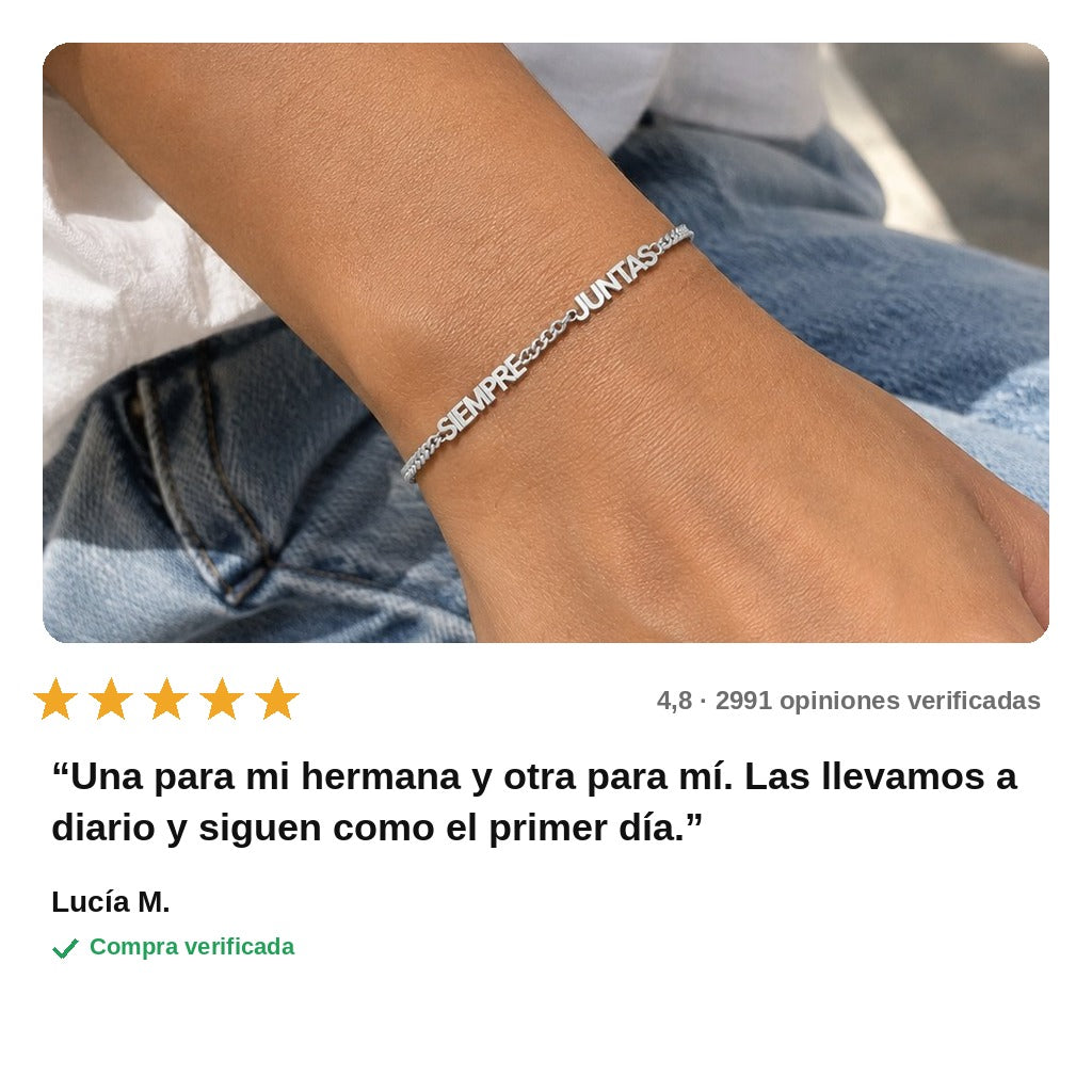 avis — Pulseras «Siempre Juntas» – Dúo de acero inoxidable (2x1)