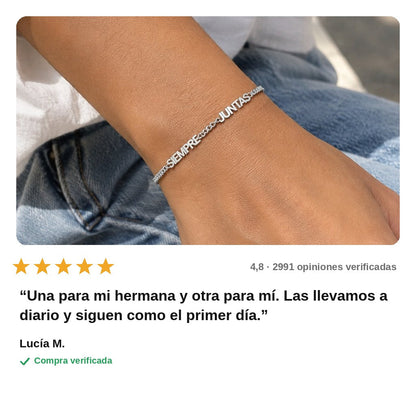 avis — Pulseras «Siempre Juntas» – Dúo de acero inoxidable (2x1)