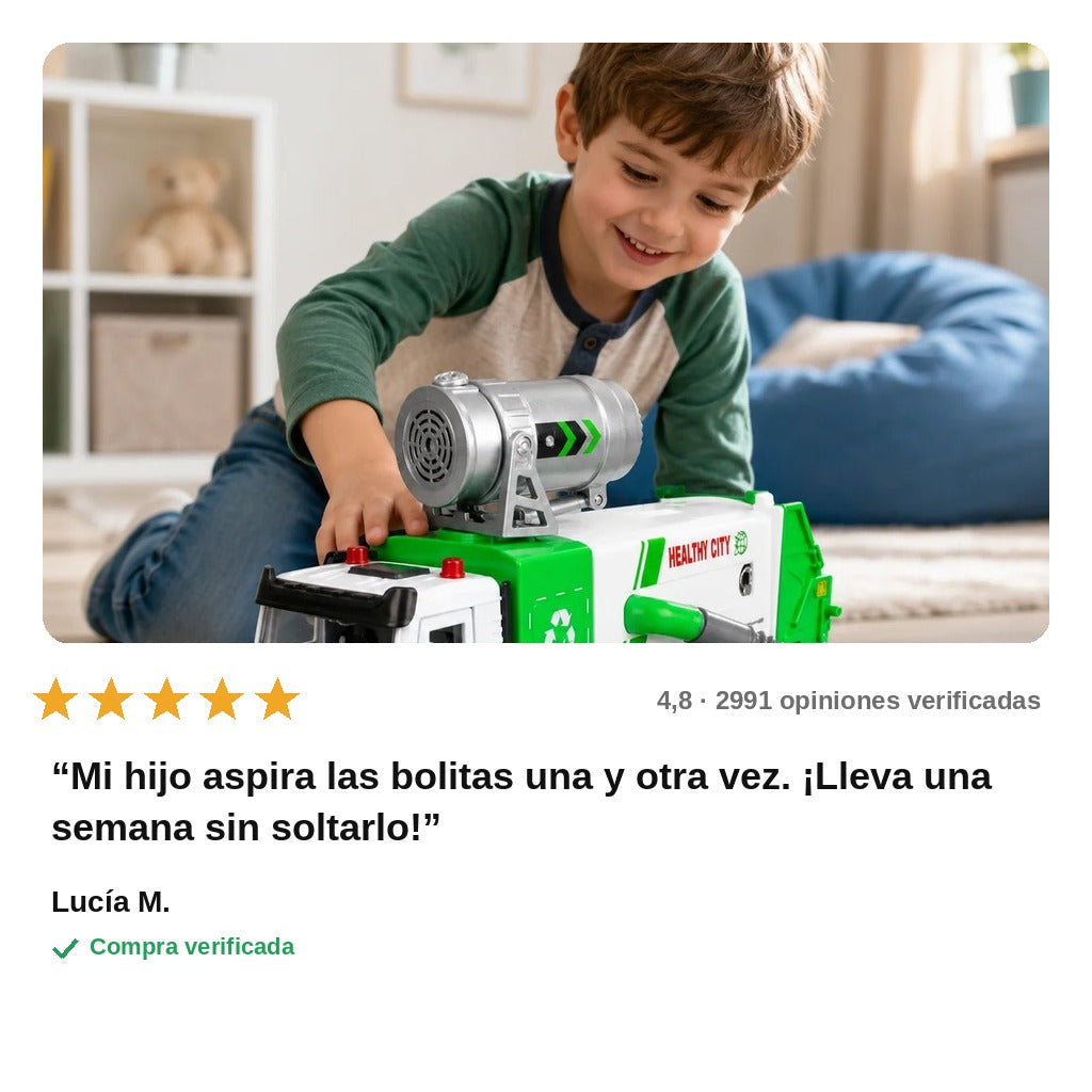 avis — Camión Barredora de Juguete con Aspiración y Pulverización