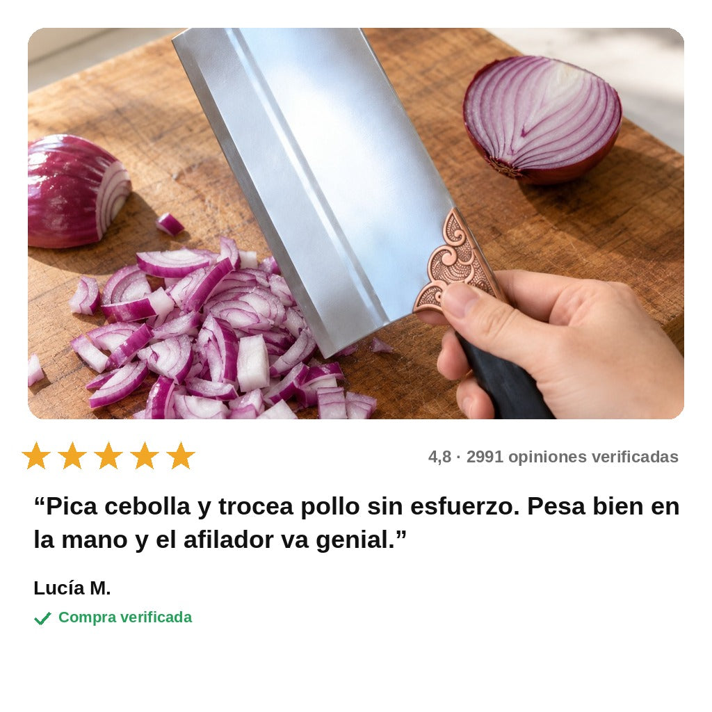 avis — Cuchillo Cebollero Chino Forjado – Hoja Rectangular