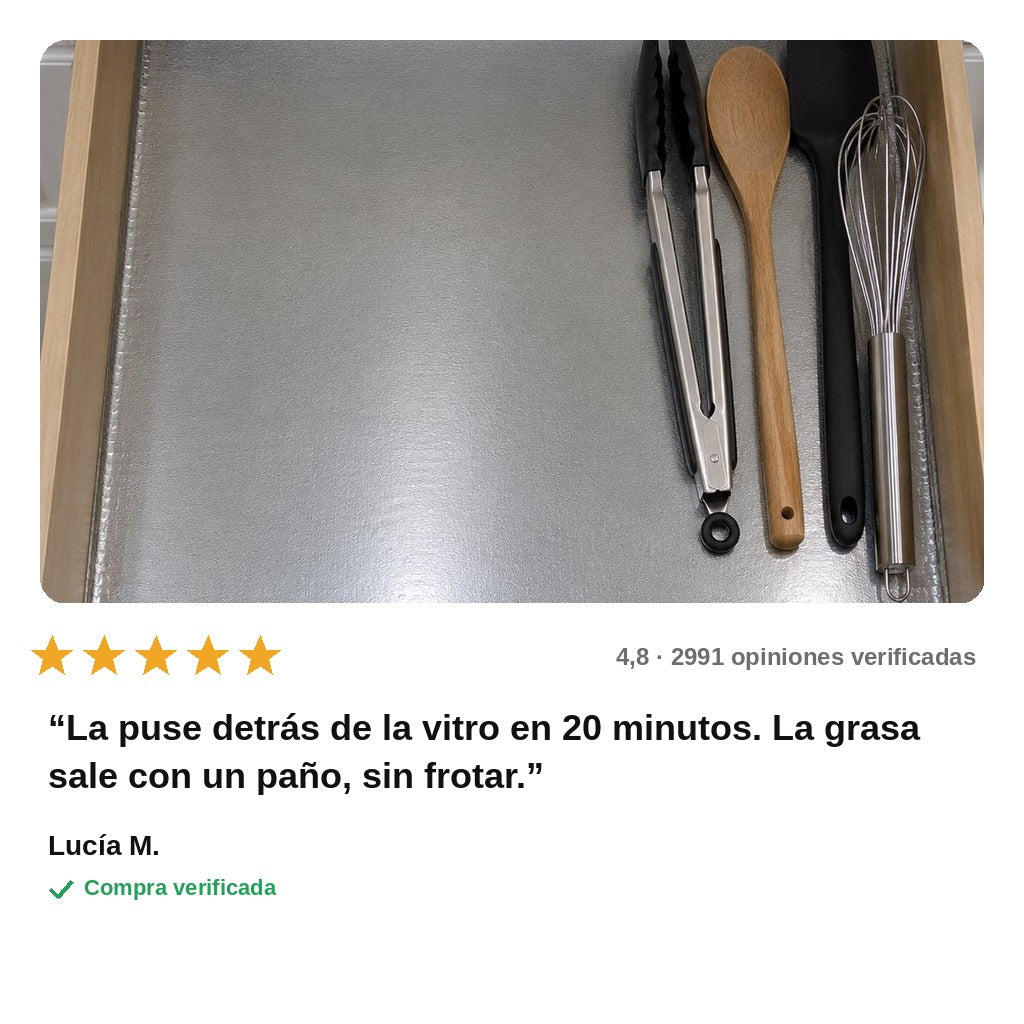 avis — Lámina Adhesiva de Aluminio Antigrasa para Cocina – Rollo 60 cm × 5 m