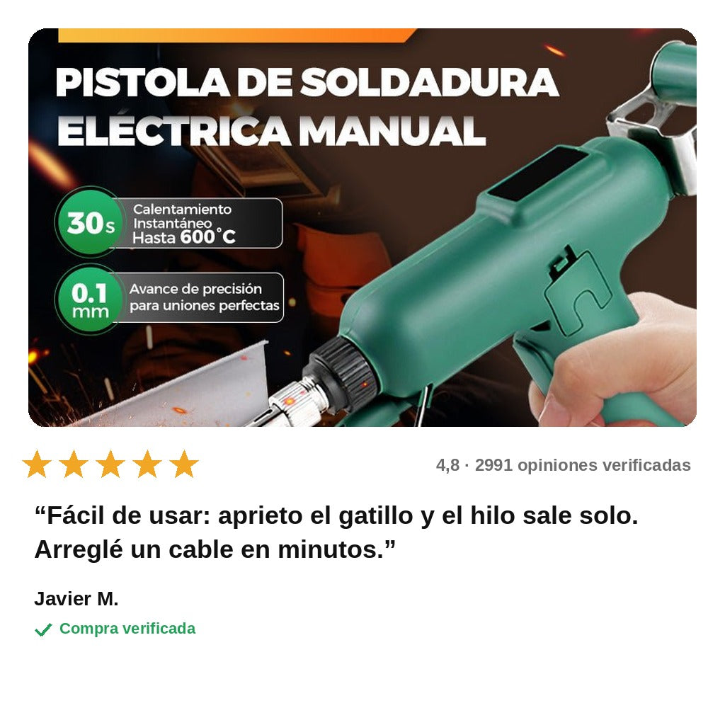 avis — Soldador Eléctrico 80 W de Calentamiento Rápido con Avance de Hilo a Una Mano