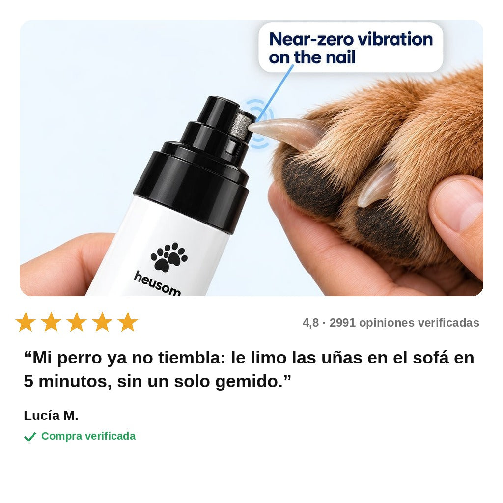 avis — Lima de uñas eléctrica silenciosa para perros