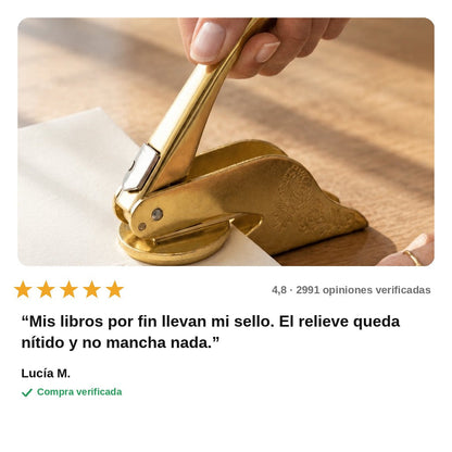 avis — Sello Gofrador para Libros – Relieve Ex Libris sin Tinta
