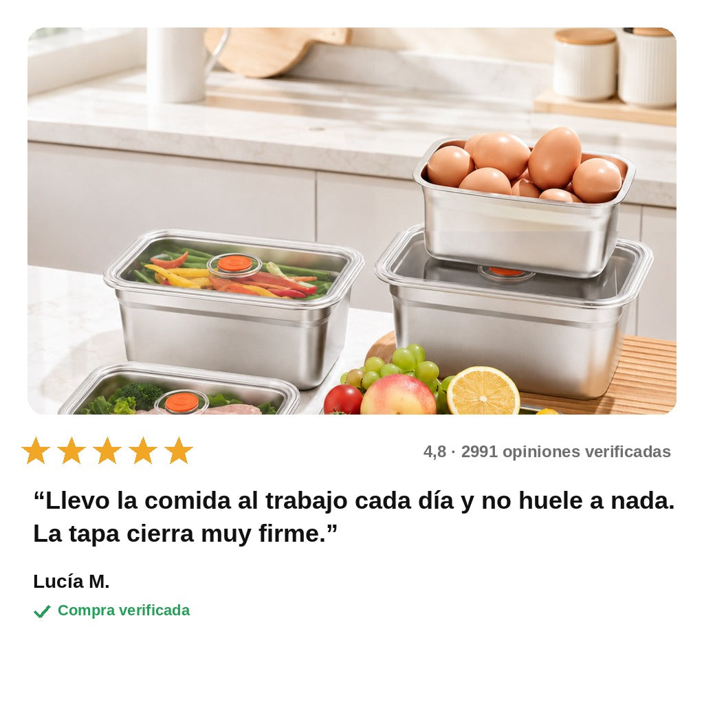 avis — Recipiente hermético de acero inoxidable 316 con válvula