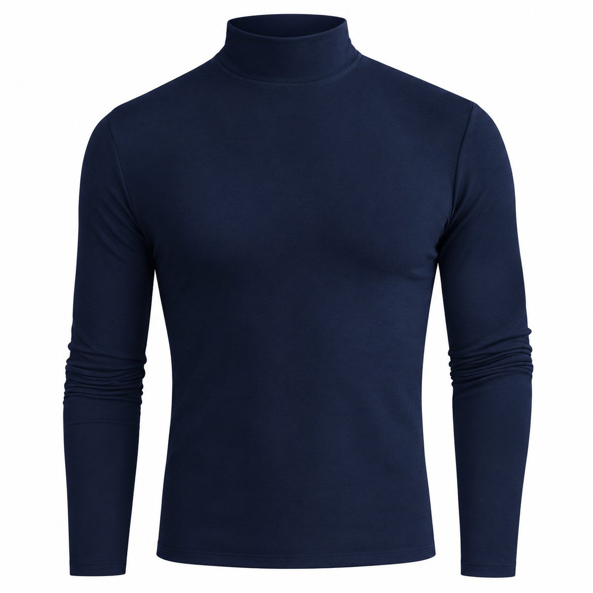 couleur Azul marino — Camiseta de Cuello Alto para Hombre – Corte Entallado y Tejido Elástico