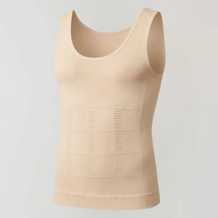 couleur Beige — Camiseta de Compresión Sin Mangas para Hombre