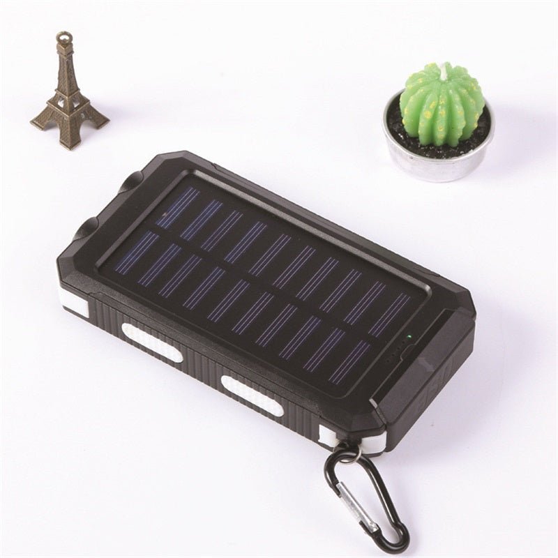 couleur Blanco — SolarGo™ – Batería Externa Solar con Doble Linterna LED, Antigolpes y Mosquetón