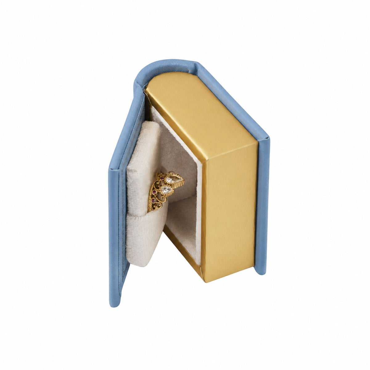 couleur Azul — Estuche Libro Rosa – Caja para Anillo o Collar en Forma de Libro