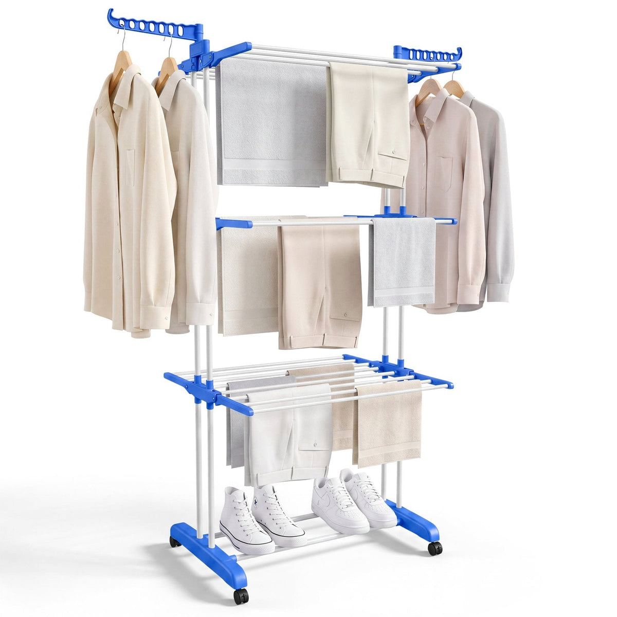 packshot — Tendedero Vertical Plegable con Ruedas – 4 Niveles