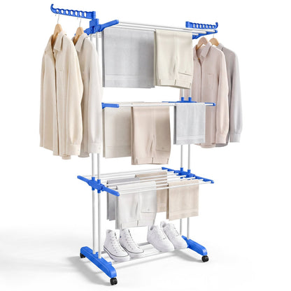 packshot — Tendedero Vertical Plegable con Ruedas – 4 Niveles