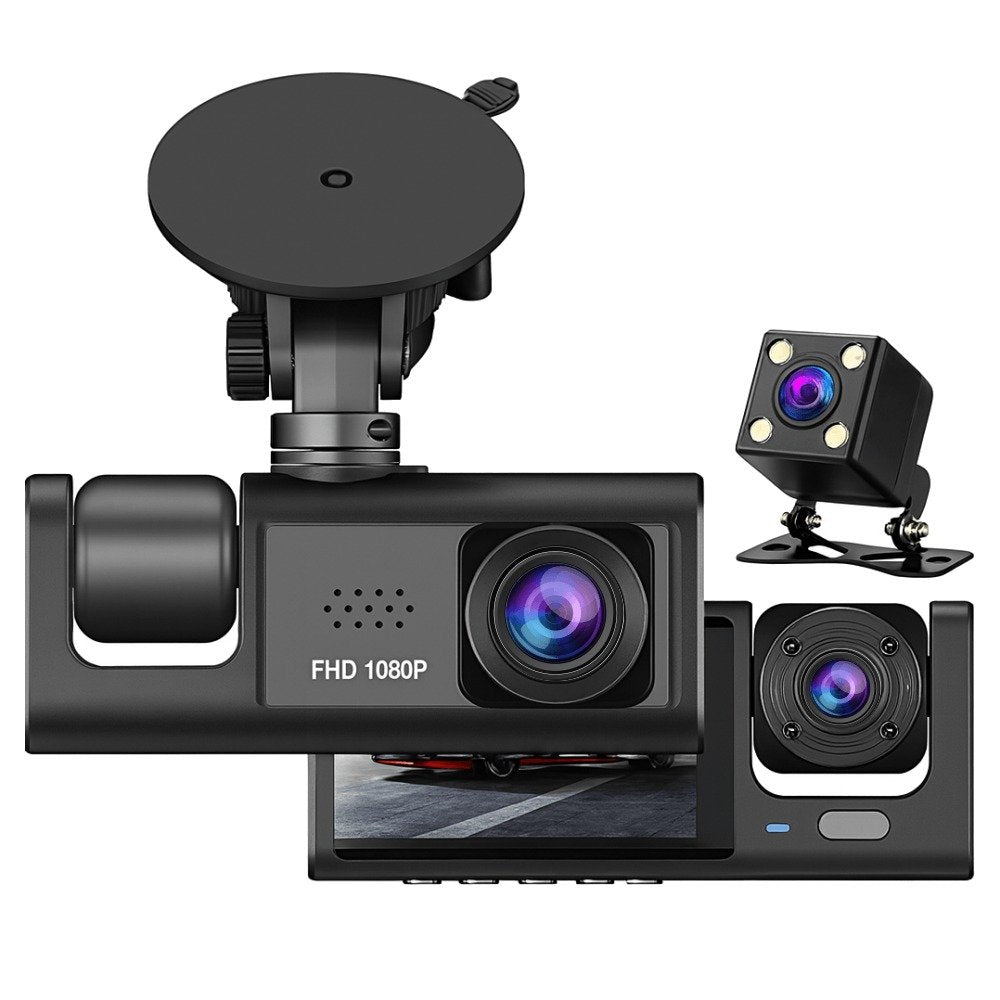 packshot — Dashcam 1080P con pantalla de 2" y visión nocturna — hasta 3 cámaras