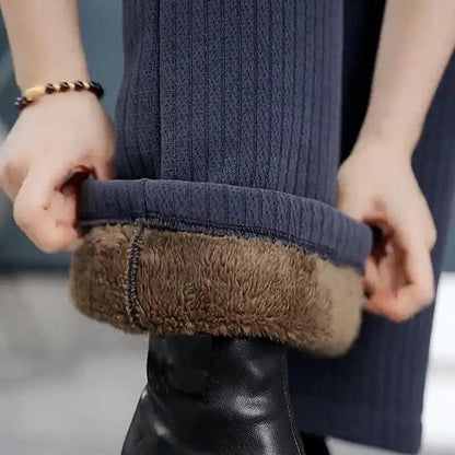 situation — Pantalón Ancho de Chenilla con Forro Polar – Cintura Alta Elástica