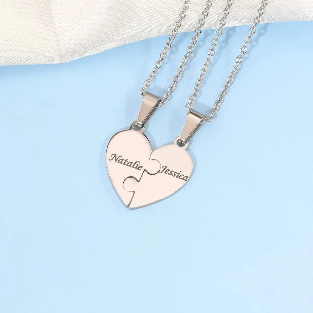 situation — Collar Corazón Puzzle con Nombres – De 2 a 8 Piezas Grabadas
