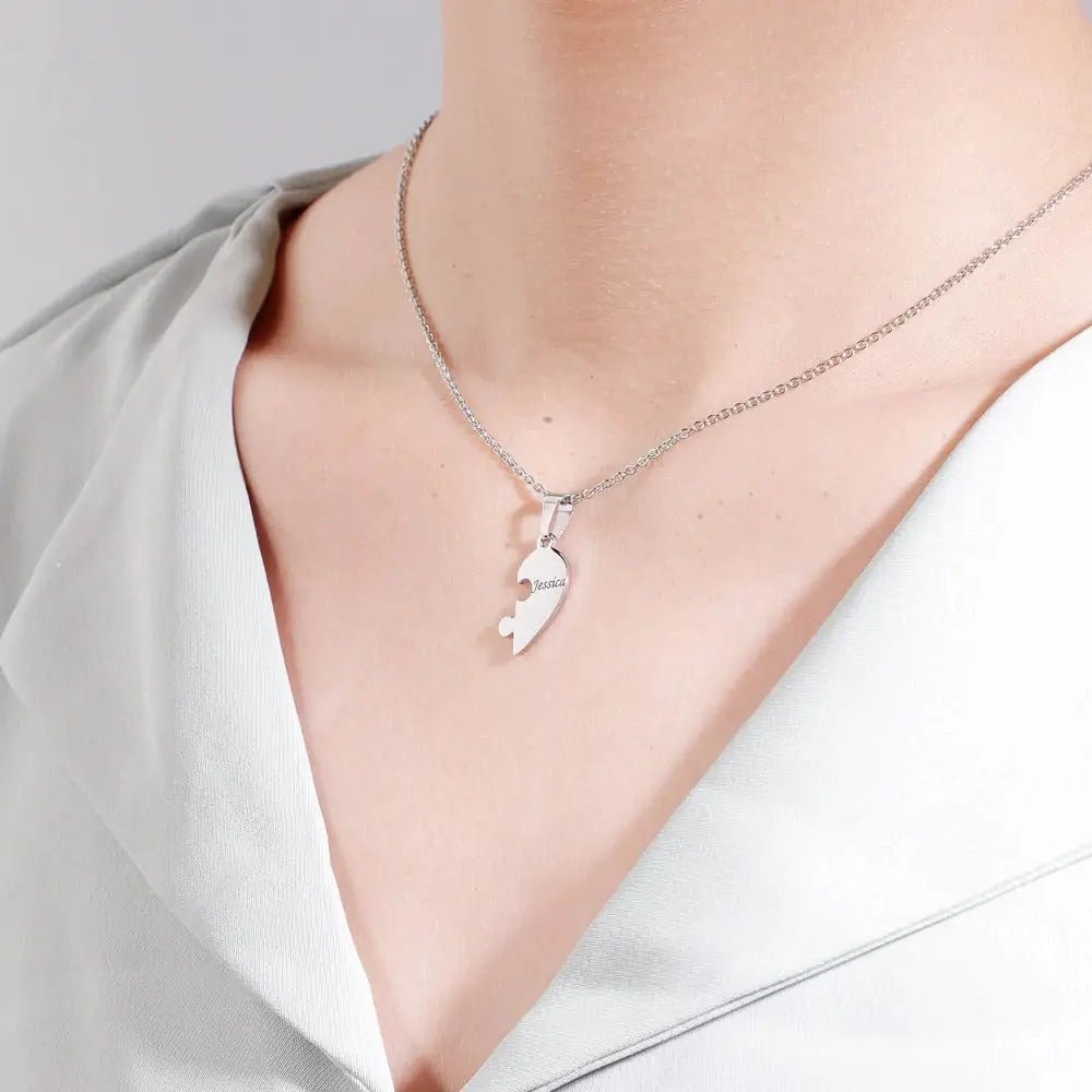 situation — Collar Corazón Puzzle con Nombres – De 2 a 8 Piezas Grabadas