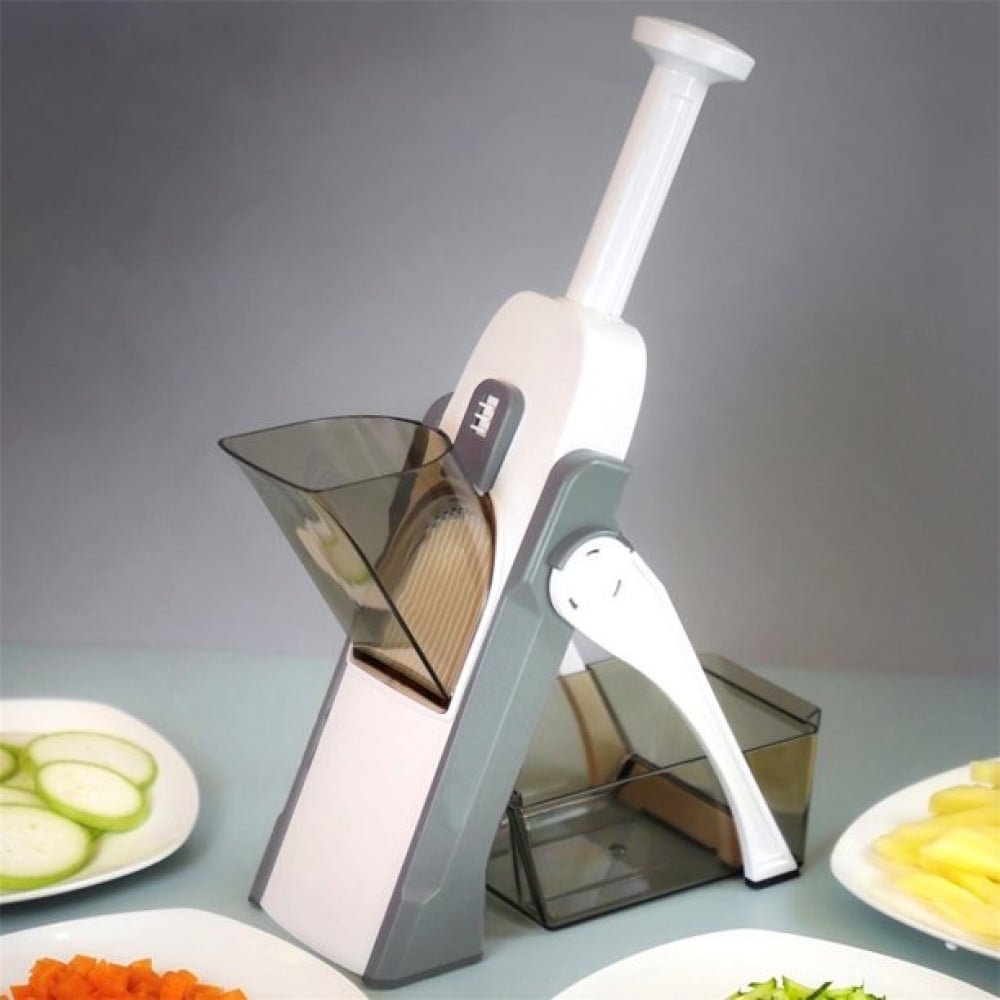 situation — CortaSegura™ – Mandolina vertical con grosor regulable y recipiente integrado