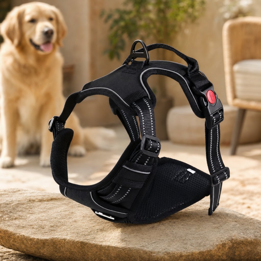 situation — PaseoFirme™ Arnés Antitirones para Perro – Reflectante con Asa de Control