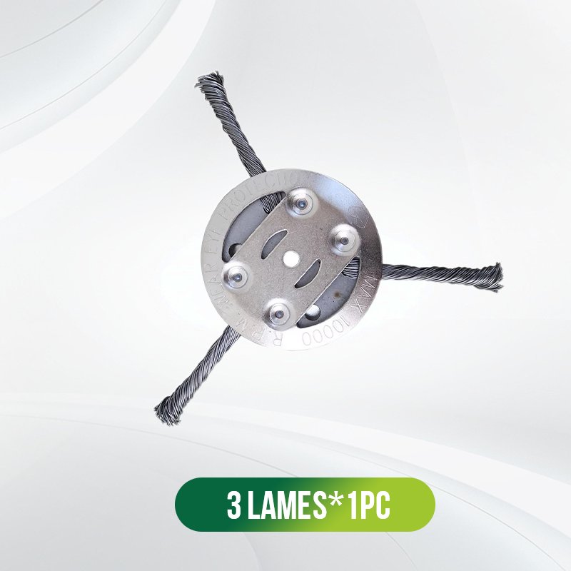couleur 3 cuchillas — Cabezal de Alambre de Acero para Desbrozadora – Universal 6"