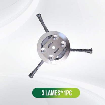 couleur 3 cuchillas — Cabezal de Alambre de Acero para Desbrozadora – Universal 6"