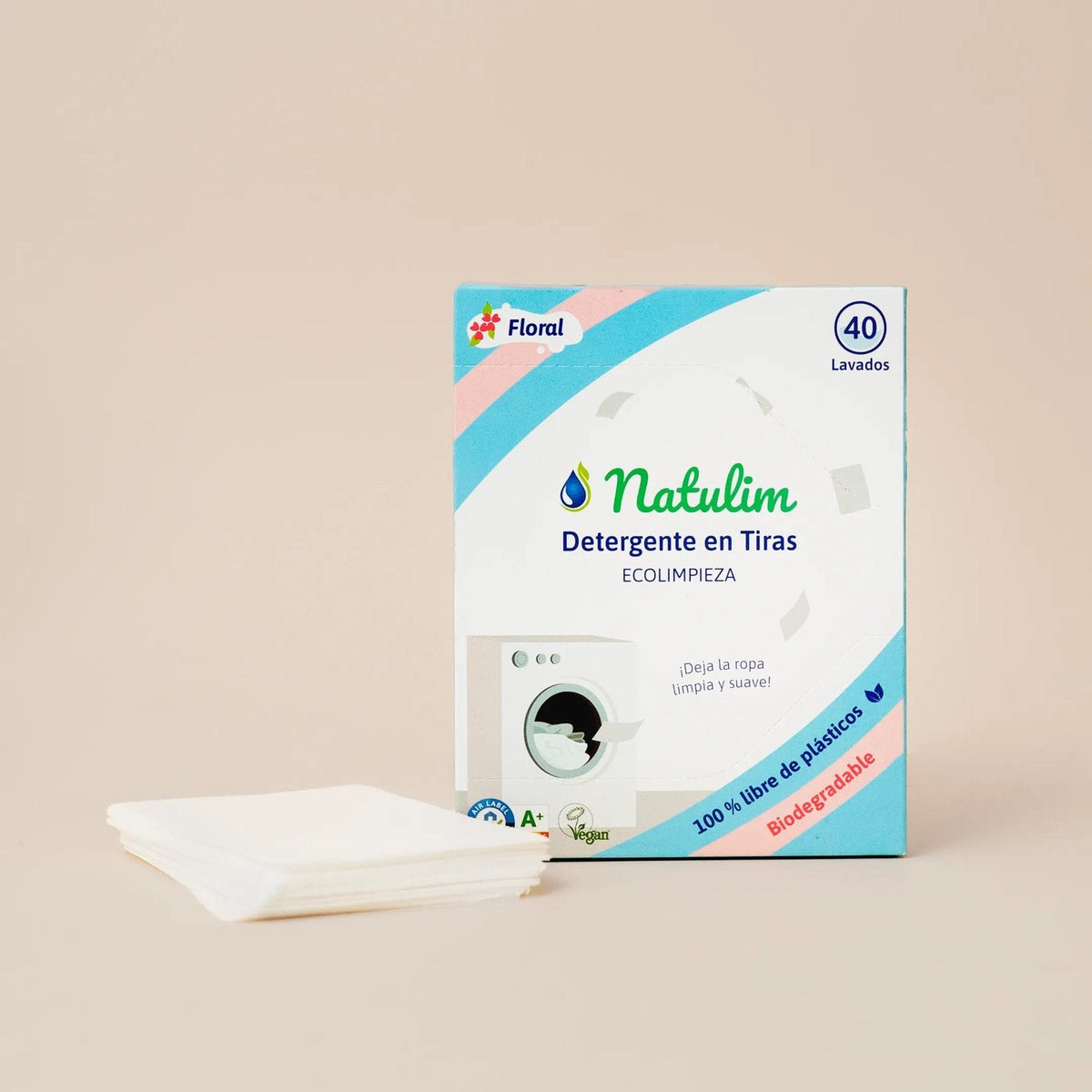 couleur Floral — Eco-Tiras de Detergente · 40 lavados