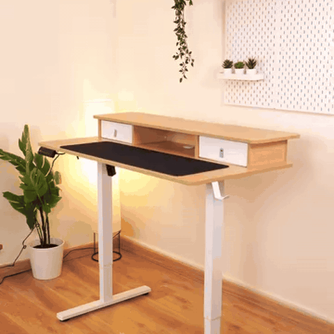 gif — Escritorio Elevable Eléctrico con Repisa 120 × 60 cm