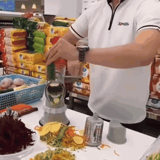 gif — Rallador giratorio de manivela con 5 cuchillas de acero inoxidable
