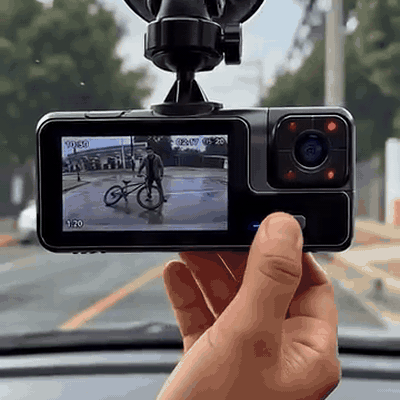 gif — Dashcam 1080P con pantalla de 2" y visión nocturna — hasta 3 cámaras