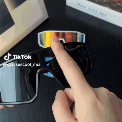 gif — VeloVista™ – Gafas deportivas panorámicas, lente de una sola pieza y montura TR90 ultraligera