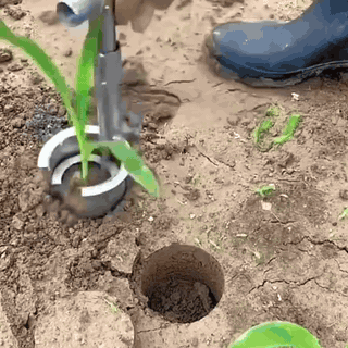 gif — Plantador de Bulbos y Trasplantador de Acero Inoxidable con Agarre en T