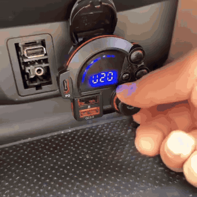 gif — Transmisor FM Bluetooth 5.3 para coche con carga rápida doble QC3.0 + PD 20W