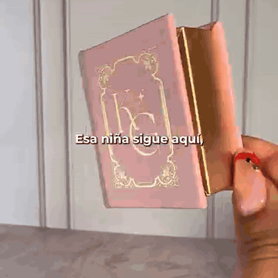 gif — Estuche Libro Rosa – Caja para Anillo o Collar en Forma de Libro