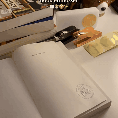 gif — Sello Gofrador para Libros – Relieve Ex Libris sin Tinta