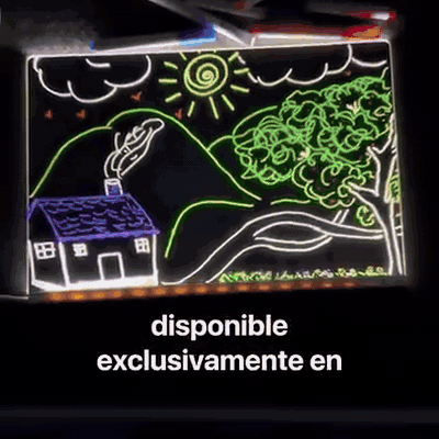 gif — Pizarra LED Mágica de Dibujo para Niños – Dibujos que Brillan en Colores Neón