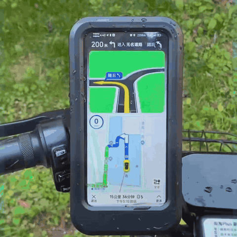 gif — RutaFija™ – Soporte de Móvil Estanco para Moto y Bici, Giro 360°
