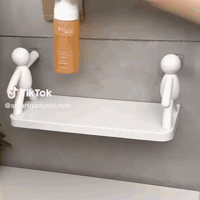 gif — Estante Adhesivo Humanoide para Pared – Sin Taladro