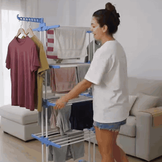 gif — Tendedero Vertical Plegable con Ruedas – 4 Niveles