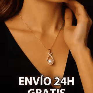 gif — Conjunto Perla Áurea™ – Collar con Colgante en Gota y Pendientes a Juego