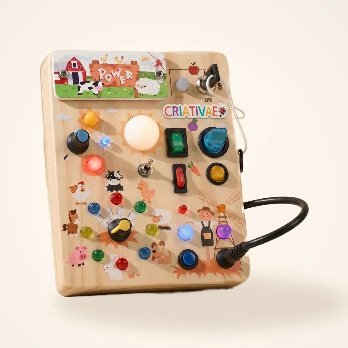 couleur Granja — LuciTablero™ – Tablero Sensorial Montessori de Madera con Luces