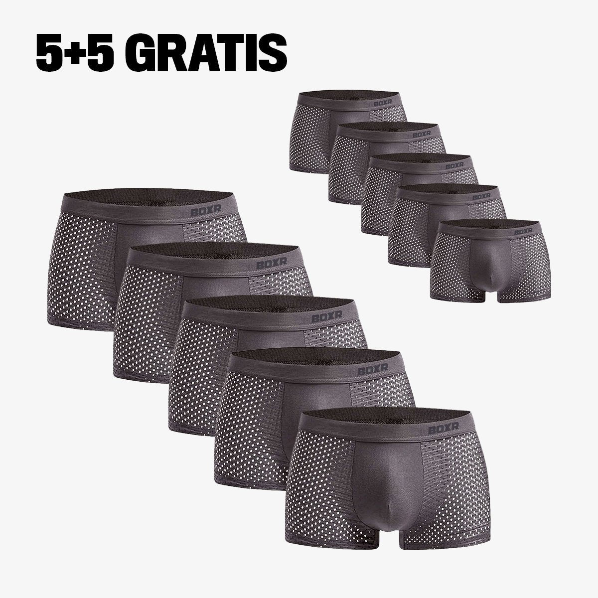 couleur Gris — Bóxers de Bambú Transpirables – Pack de 4