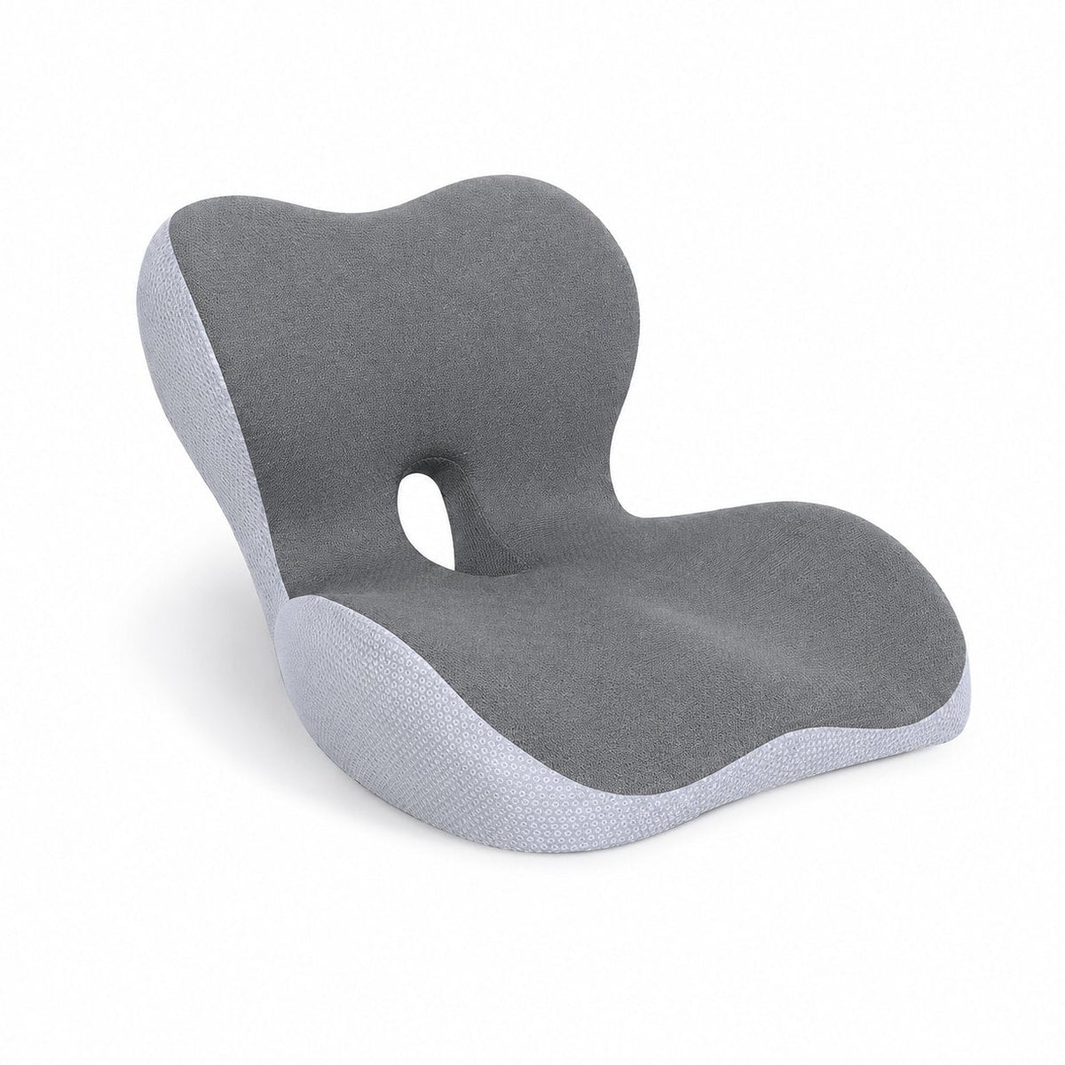couleur Gris — Cojín Ergonómico con Respaldo Lumbar – Asiento y Respaldo de Espuma Viscoelástica en una Sola Pieza
