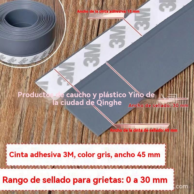 couleur Gris — Burlete Adhesivo Bajo Puerta 45 mm × 5 m – Frena Corrientes de Aire y Polvo