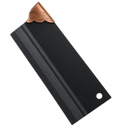 couleur Hoja negra · virola de cobre — Cuchillo Cebollero Chino Forjado – Hoja Rectangular