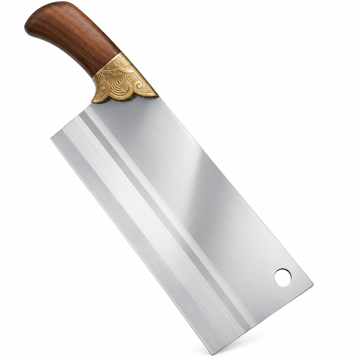 couleur Hoja pulida · mango de madera — Cuchillo Cebollero Chino Forjado – Hoja Rectangular