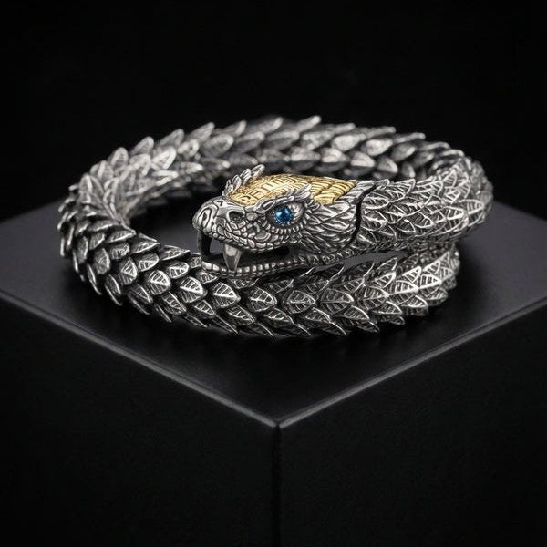 packshot — Pulsera Jörmungandr – La Serpiente del Mundo en Acero Inoxidable