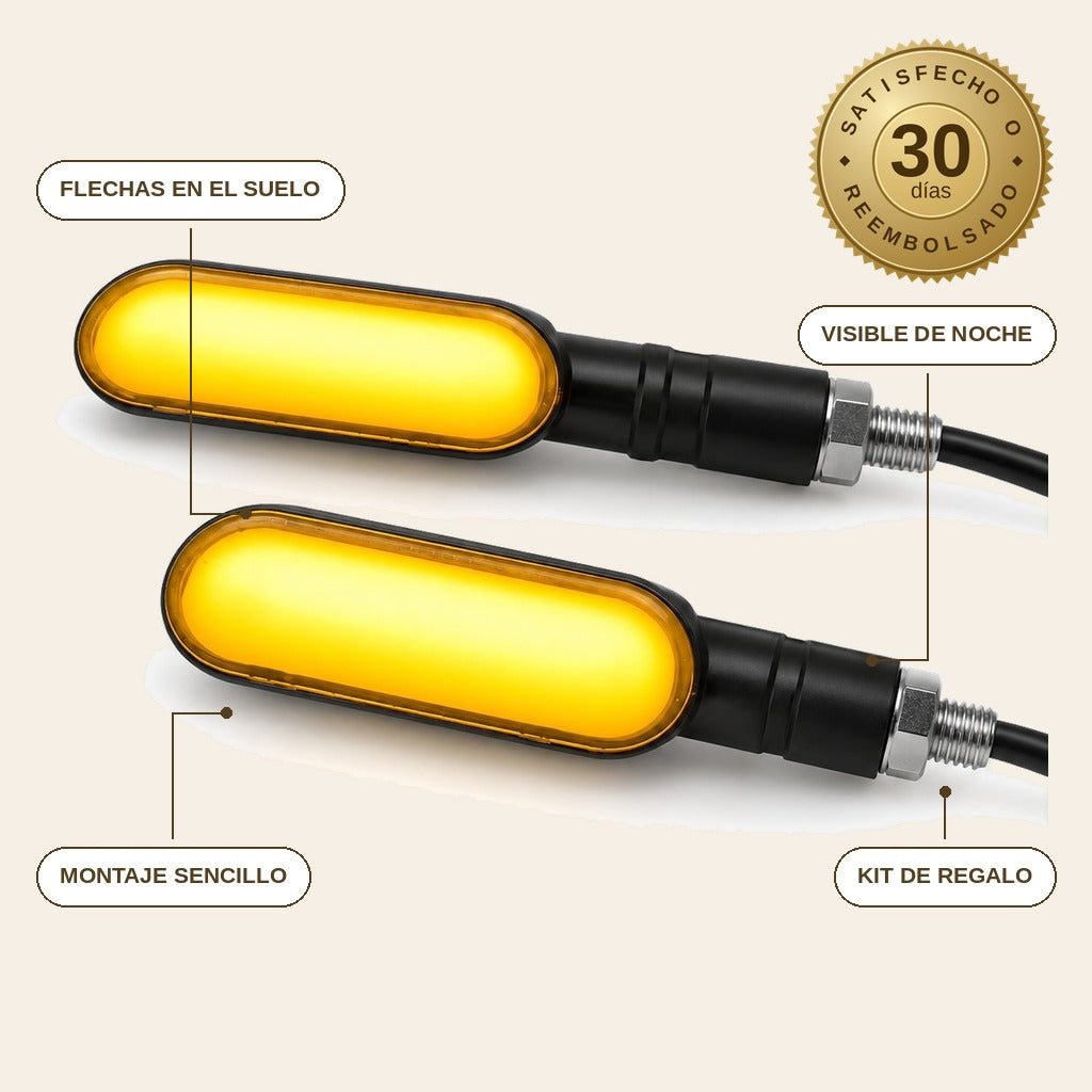 infographie — Intermitentes LED para moto con proyección al suelo (par)