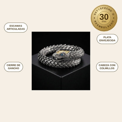 infographie — Pulsera Jörmungandr – La Serpiente del Mundo en Acero Inoxidable