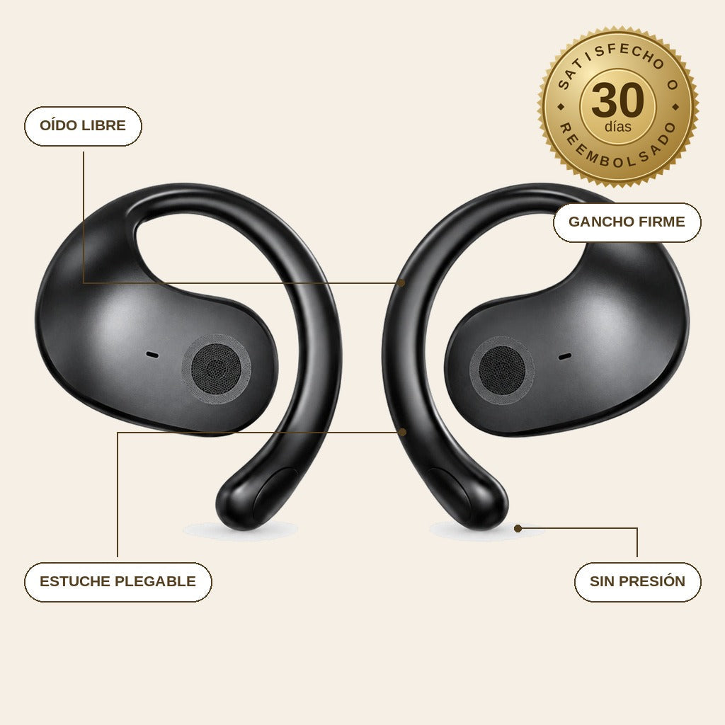 infographie — Auriculares Abiertos con Gancho – Música sin Taparte el Oído